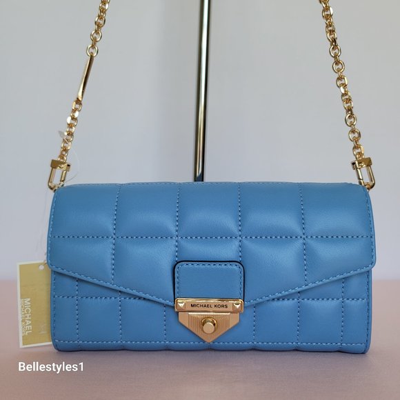 MICHAEL KORS Soho Quilted Large Wallet on Chain Crossbody- South Pacific color⭐ - Picture 3 of 16